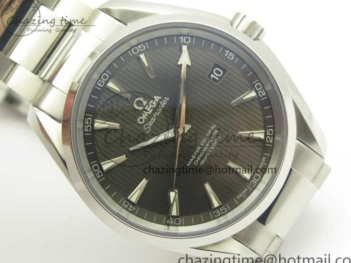 1229 Aqua Terra 150M SS VSF 1:1 Best Edition Gray Textured Dial on SS Bracelet A8500 Super Clone MultiPurpose 8039